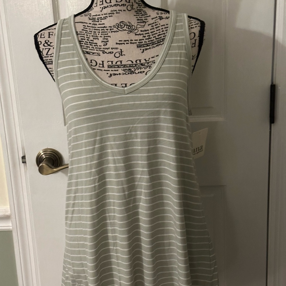 a.n.a Light Gray Striped Tank Top